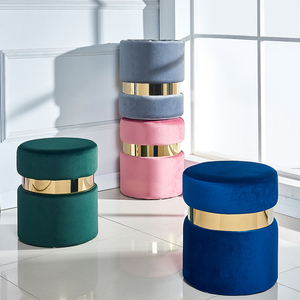Tabouret rond moderne pour intérieur, mobilier pour enfants, luxe, douche, or, marchepied pour toilettes, chaises en velours, pouf, tabouret <span class=keywords><strong>escamotable</strong></span> - Product Image 6