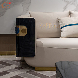 Luce italiana lusso Bashar II divano Post-moderno semplice in legno massello per appartamento Villa centro commerciale soggiorno mobili combinazione - Product Image 5