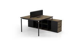 โต๊ะทำงานแบบเปิดสำนักงานพร้อมตู้เก็บเอกสารขนาดกะทัดรัด2คนตรงข้ามที่นั่ง - Product Image 3