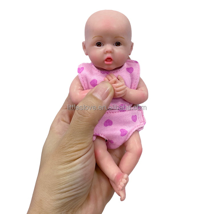 Mini Full Silicone Baby Dolls Girl Micro Small Preemie Silicone Reborn Dolls Realistic Soft Tiny Silicone Newborn Baby