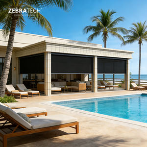 Persianas Horizontales Eléctricas Impermeables de Gran Tamaño para Patio Exterior con Riel con Cremallera Resistente al Viento y Operación Motorizada - Product Image 3