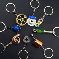 Mini Porte-clés en alliage de zinc en forme de feux de circulation, voiture, bus, moto, casque - Portable, imprimé par transfert thermique, en caoutchouc, Turbo promotionnel