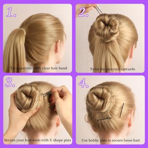 MIO 50 pièces/sac Épingles à cheveux en U noires et dorées en métal, pinces à <span class=keywords><strong>chignon</strong></span>, épingles à cheveux de mode pour salon de <span class=keywords><strong>coiffure</strong></span>, accessoires de <span class=keywords><strong>coiffure</strong></span> de mariée - Product Image 6