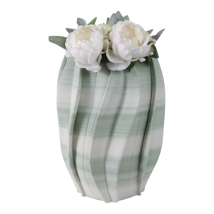 Vaso in ceramica scolpito, moderno, stampato in 3D, per l'arredamento del soggiorno. - Product Image 2
