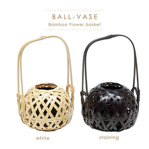 Made in Japan Natural <b>Bamboo</b> Flower Basket Traditional Handicraft Flower Gift <b>Wooden</b> Storage Container Round Basket Wood Grain - Product Image 4