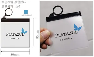 PVC Plastic Zipper Clear Jewelry Bag With Logo Mini Ziplock Laser Holographic Jewelry Pouch For Ring Earring Packaging