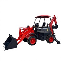 Multifunktionaler Mini-Bagger mit Frontlader und Anbaugeräten, Gabelstapler, 4x4 Radlader-Bagger zum Verkauf
