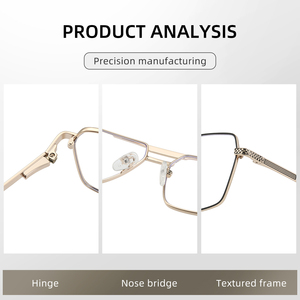 6929 phong cách kinh doanh mới khung quang học cho nam giới cầu đôi hình dạng bất thường Kính mắt bản lề mùa xuân đền Khung kính - Product Image 4
