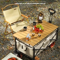 Chariot pliable électrique réglable personnalisé avec poignée, pour camping, jardin, plage, courses, outils, OEM, avec roues larges