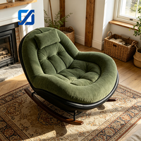 Fauteuil à bascule moderne en bois, design coquille d'œuf, pour chambre, salon, hôtel, villa - Écologique