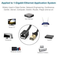 Câble Réseau Ethernet Blindé CAT6 RJ45 Mâle-Femelle 8P8C UTP FTP SFTP avec Gaine PVC et Connecteur Plaquage Or pour Montage sur Panneau