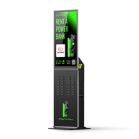 Station de recharge de téléphones portables à 32 emplacements, écran intelligent 43 pouces, partage de batteries externes, borne de location, recharge rapide avec application, distributeur automatique