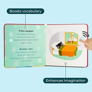 Libro parlante interactivo de <span class=keywords><strong>10</strong></span> botones para niños, libro educativo para bebés con sonido personalizado, Encuadernación perfecta, cartón hecho - Product Image 2