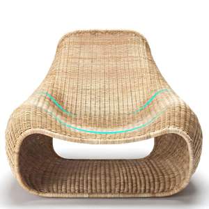 Sillón de Ratán Ecológico de Diseño Único, Tumbona Moderna de Mimbre, Cama de Día Tejida a Mano de Bambú - Product Image 2