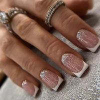 Ongles artificiels décoratifs de haute qualité en amande, forme cercueil, style ballerine, à presser, vente en gros d'usine, ongles personnalisables avec logo