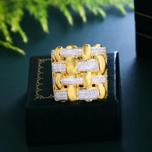 Роскошные 2 оттенка золотого цвета, большие массивные перекрестные кольца невесты, матовые кольца на палец, красивые свадебные украшения, аксессуары