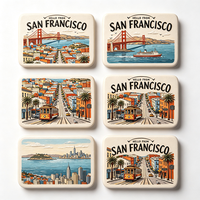Magnete per Frigorifero Personalizzato in Resina con Monumenti USA, Souvenir Turistico 3D con Stampa UV in Rilievo, New York San Francisco