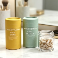 Envase de Aluminio Biodegradable con Logotipo Personalizado, Cilindro Redondo con Revestimiento de Papel de Aluminio, Caja de Tubo de Papel para Cápsulas de Vitaminas de Grado Alimenticio, Embalaje Seguro
