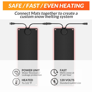 แผ่นกราฟีนละลายหิมะสำหรับบันได, แผ่นยางกันลื่นแบบให้ความร้อนสำหรับทางเดิน, ละลายน้ำแข็งเร็ว 3 นิ้ว/ชั่วโมง, ปลอดภัยและประหยัดพลังงาน - Product Image 4