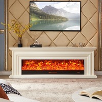 Meuble TV personnalisable avec foyer électrique, sans chauffage, flamme simulée réaliste pour la décoration d'ambiance du salon - Vente Flash