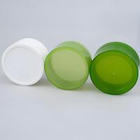 Pot en plastique translucide vert et blanc de 300g, grande capacité, à large ouverture, pour masque facial à l'aloe vera, 250g, 250ml, 8oz, avec couvercles