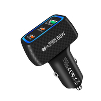 Pengisi Daya Mobil Cepat 3-Port 60W PD 3.0 & QC3.0 Tren 2026 dengan Proteksi OTP/OCP untuk Ponsel & Earphone