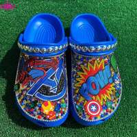 Logo personnalisé marque Bling Bling cristal chaussure diamant luxe bricolage Bling charme conception personnalisée chaussures brillant été respirant sandales