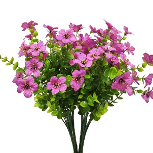 Fiori Artificiali di Eucalipto a 7 Rami con Viola per Decorazioni Moderne, Composizioni Floreali per Matrimoni e Casa all'Ingrosso - Product Image 4