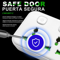 Multiprise murale en cuivre avec interrupteur veilleuse intégré, ports USB et prise, boîtier ignifuge de sécurité enfant pour maison et bureau