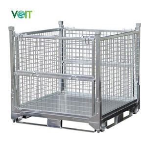 Returnable công nghiệp <span class=keywords><strong>Stackable</strong></span> kim loại cứng nhắc dây lưới Pallet stillage lồng cho ngành công nghiệp ô tô - Product Image 1