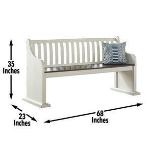 Joanna DB White Home Furniture Banc confortable avec dossier - Product Image 2