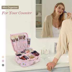 Leather Fashion <b>Makeup</b> Artist Bag Large Capacity Water Resistant <b>Makeup</b> Organizer Durable Portable Travel Beauty Cosmetic <b>Case</b> - Product Image 4