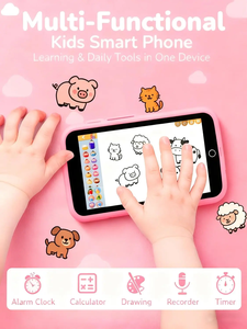 Téléphone intelligent pour enfants D2 <span class=keywords><strong>avec</strong></span> plus de 220 jeux éducatifs, écran tactile de 4 pouces, appareil <span class=keywords><strong>photo</strong></span> 5MP, contrôle parental pour les enfants de 3 à 12 ans - Product Image 5