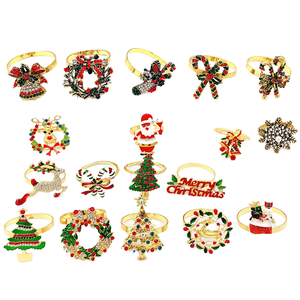 Servilleteros de metal delicados para decoración de mesa de Navidad para banquete de boda de vacaciones - Product Image 6