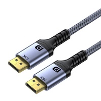 Câble OEM ODM DP 2.1 80 Gbps 16K 60Hz 8K 120Hz Mâle-Mâle Tressé pour Gaming, Logo Personnalisé, Longueur Personnalisée