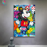 UNIART Street Graffiti Art Moderne Mickey Mini in love collage Impression sur Toile Art Mural Poster Prints Toile Peinture Art Mural