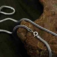 Chaîne en argent S925 BOCAI en gros, chaîne tissée en forme de queue de renard, chaîne de pull, collier pour hommes et femmes, chaîne en os de dragon