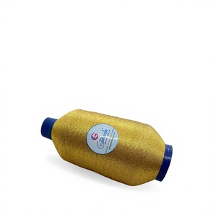 Fil à broder métallique doré 180D, fil de polyester Lurex haute ténacité pour le tricot à la main - Product Image 1