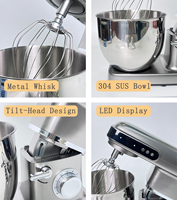 Robot culinaire électrique OEM 10L 304 avec écran LED, 9 vitesses, commande tactile, bol mélangeur pour pâte et gâteaux, idéal pour la pâtisserie et la cuisine