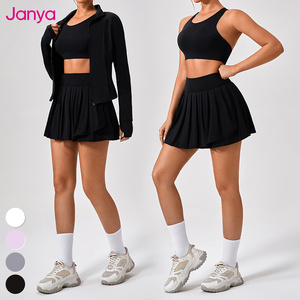 Janya 2025 <span class=keywords><strong>Ropa</strong></span> deportiva para <span class=keywords><strong>mujer</strong></span> <span class=keywords><strong>Ropa</strong></span> de yoga transpirable Conjuntos de fitness de gimnasio de 2 piezas con falda de <span class=keywords><strong>tenis</strong></span> plisada Pantalones cortos para niñas - Product Image 5
