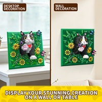 Nouvelles briques de construction de la série animale - Blocs d'assemblage décoratifs pour peinture murale de chat en modèle 3D - Mini briques - Jouet