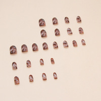 Accessoires de décoration pour l'art des ongles de premier rang, faux ongles en marbre, faux ongles à presser, lot de 24