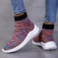 Baskets montantes pour femmes en maille respirante, légères, à enfiler, antidérapantes, confortables et souples, pour le printemps et l'automne