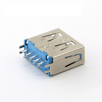 Connecteur USB 3.0 femelle 9 broches Type A avec colle bleue, connecteur à pince femelle L=11.7MM, adaptateur USB 1.0