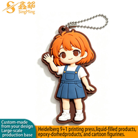 Porte-clés Anime Personnalisé en PVC, Breloque Chibi, Anneau en Silicone, Mousqueton, Réflecteur, Badge de Noël, Fabricant en Gros
