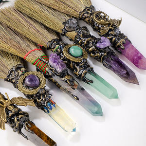 Venta al por mayor de escoba de Pilar citrino y <span class=keywords><strong>amatista</strong></span> natural con piedra de cristal en bruto escoba mágica adorno de cristal decoración artesanal <span class=keywords><strong>para</strong></span> el hogar - Product Image 5