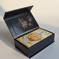 Autocollants de tarot spirituels dorés personnalisés, cartes de tarot à bords, cartes d'oracle angéliques en gros