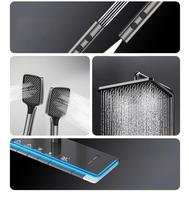 Système de douche complet de luxe avec design à touches de piano, affichage de la température chaude et froide, robinets de salle de bain