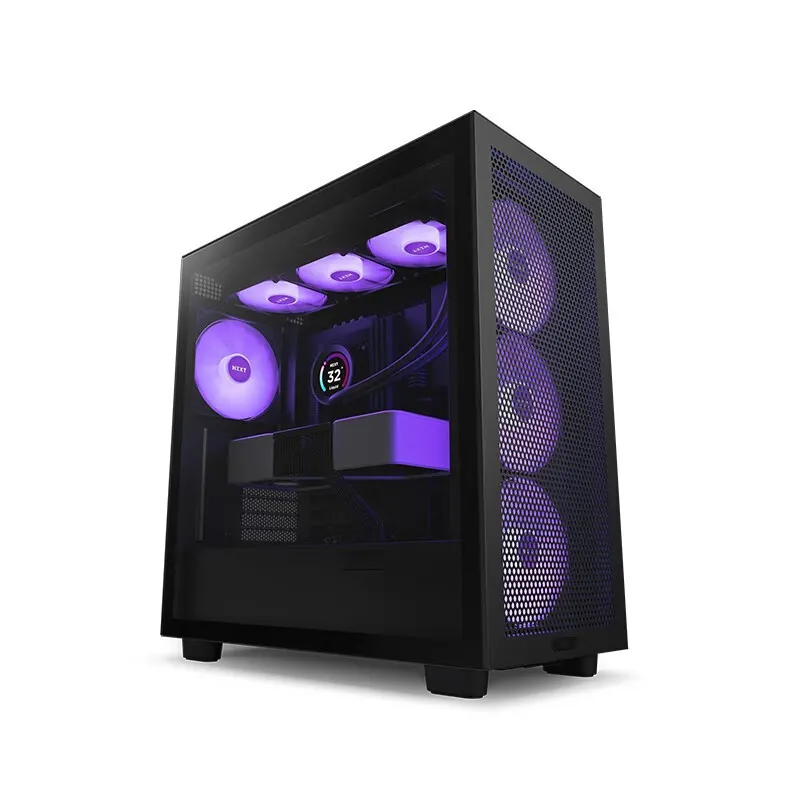 Melhor Preço Caso Do Computador NZ-XT H7 Fluxo RGB Mid-Tower com Fãs RGB Suporte ATX / Micro-ATX / Mini-ITX Desktop Gaming PC Case
