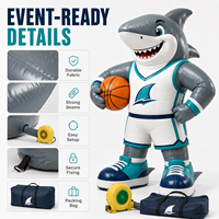 Personnalisez des mascottes de requins gonflables de grande taille, des accessoires promotionnels imperméables pour l'extérieur, et des décorations pour événements sportifs et marketing